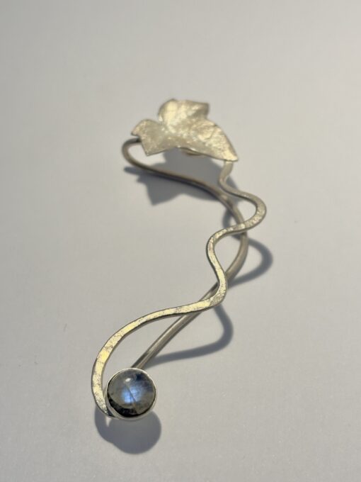 Ohrschmuck kleines Efeu mit Stein