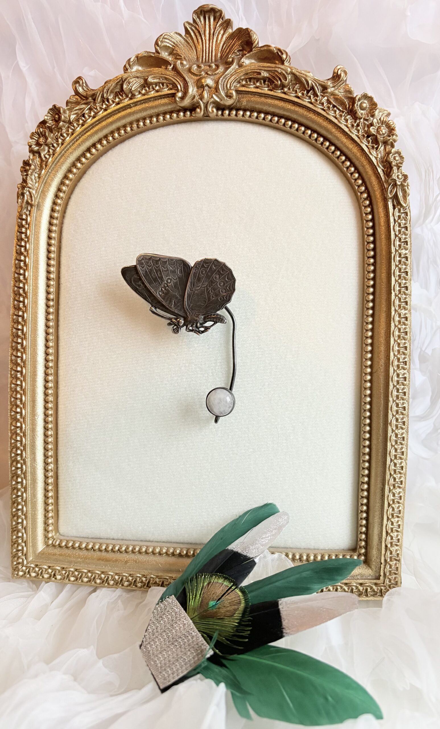 Feder Ohrschmuck Schmetterling – Bild 3