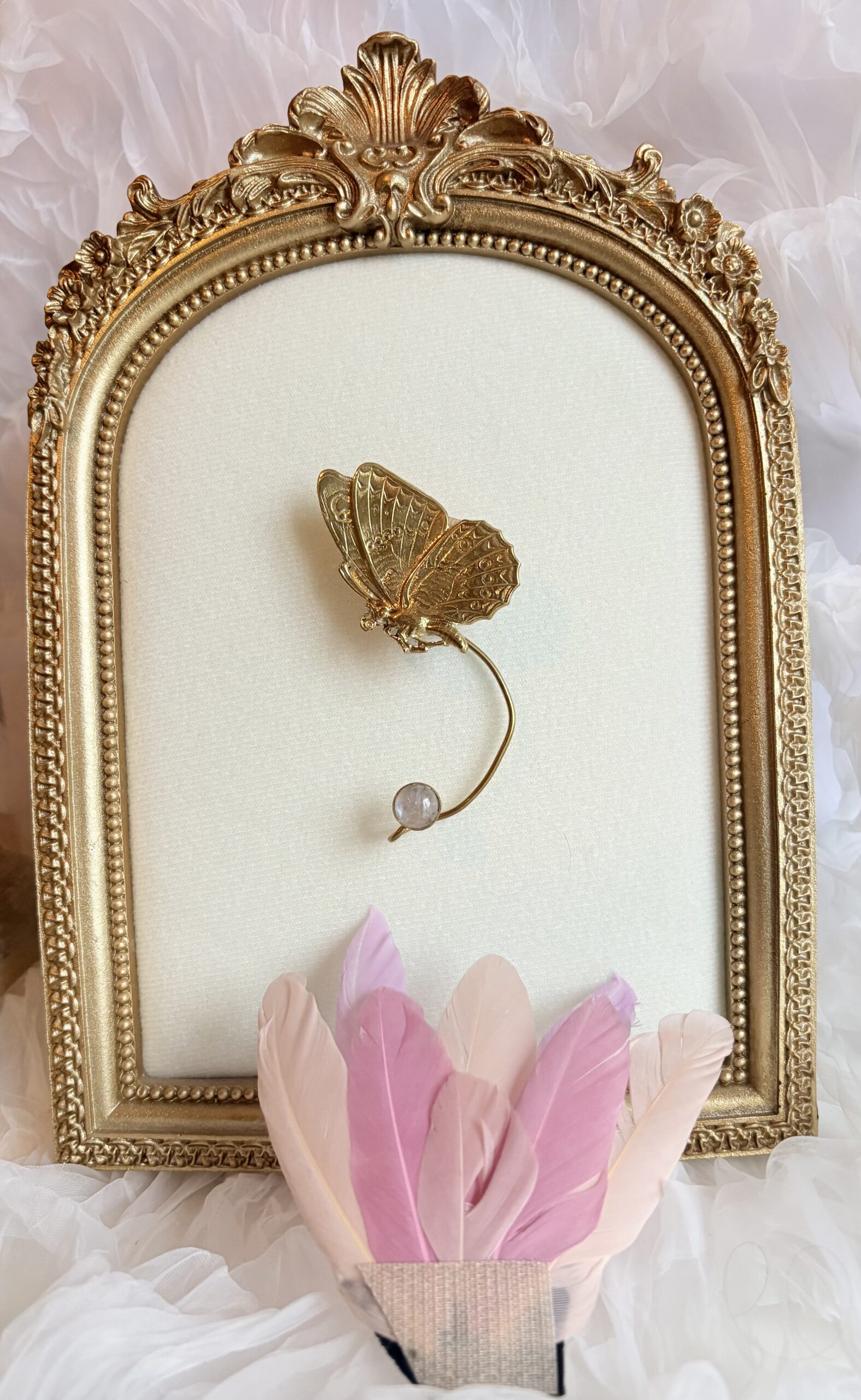 Feder Ohrschmuck Schmetterling – Bild 3