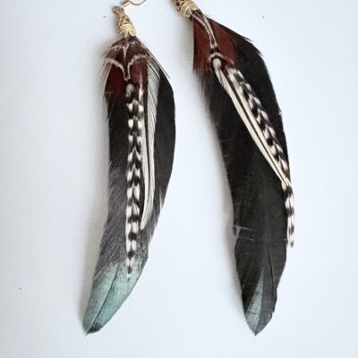 Echte Federohrringe Paar