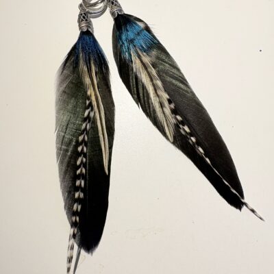 Echte Federohrringe Paar