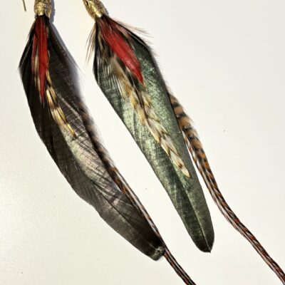 Echte Federohrringe Paar