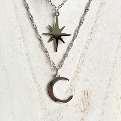 Mond und Stern Kette